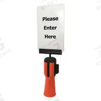 TENSABARRIER Sign Frame: Black, 5 in Overall Wd (MPN TC114-SIGN-TOPPER). Key specifications — attr193638: TENSABARRIER; attr982147: Black; attr982154: Adapter; attr982153: Traffic Cone Topper; attr982157: Plastic.