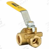 APPROVED VENDOR Manual Three-Way Ball Valve: 3/8 in, Brass, L Flow, FNPT x FNPT x FNPT, Two-Piece (MPN XV533P-6). Key specifications — Brand: APPROVED VENDOR; Handle: Lever.