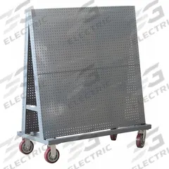 APPROVED VENDOR A-Frame Pegboard Truck: Round, 1/4 in Peg Holes, 48 in x 24 in x 56 in, Gray (MPN 19C143). Key specifications — Caster Wheel/Configuration: (2) Rigid; (2) Swivel; Color: Gray; Material: Steel; Brand: APPROVED VENDOR.