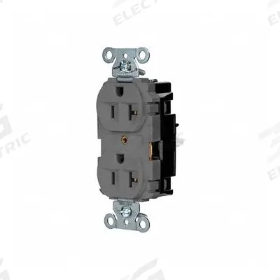 HUBBELL Receptacle: Duplex, 5-20, Gray, 125V AC, 20 A, 2 Pole / 3 Wire (MPN 5362STGY) - General Purpose Receptacles