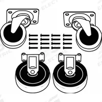 RUBBERMAID COMMERCIAL PRODUCTS Caster Kit: For 4UFW7, For FG440186BLA/FG9F1600CGRAY, 4 PK (MPN FG4401L10000). Key specifications — For Use With Grainger Item Number: 4UFW7; For Use With Mfr. Model Number: FG440186BLA; Fits Brand: Rubbermaid Commercial; Product Type: Caster Kit; Brand: RUBBERMAID COMMERCIAL PRODUCTS.