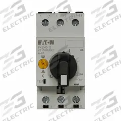 EATON Manual Motor Protector: Non-Reversing, 3 Poles, 12 A, Thermal Protection, Selector Switch (MPN XTPR012BC1). Key specifications — Maximum Voltage Rating: 600V AC; Brand: EATON; Thermal Units Required: None (Starter Includes Integrated Thermal Units); Frame Size (Width): 45mm (B Frame).