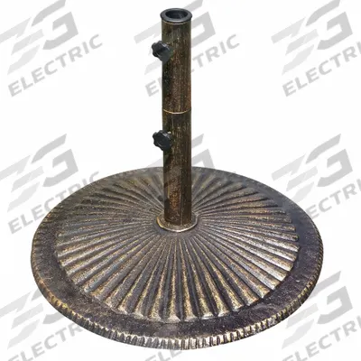 ISLAND UMBRELLA Umbrella Base: Bronze, For 1 5/8 in Pole Dia, 23 in Overall Dia - Patio Umbrella Bases