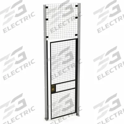 HUSKY RACK & WIRE Swing Door: 10 ft H x 3 ft W x 1 3/4 in D, Black - Husky Rack & Wire Quick-Assemble Woven-Wire Partition Components