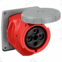 HUBBELL Pin and Sleeve Receptacle: Red, 380 to 415V AC, Three Phase, 100 A, 3 Pole, 4 Wire (MPN HBLS4100R6W). Key specifications — Brand: HUBBELL.