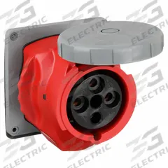 HUBBELL Pin and Sleeve Receptacle: Red, 380 to 415V AC, Three Phase, 100 A, 3 Pole, 4 Wire (MPN HBLS4100R6W). Key specifications — Brand: HUBBELL.