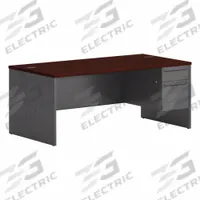 HON Desk: Laminate, Charcoal/Mahogany, 1 Pedestals, 2 Drawers, 72 in Overall Wd, 36 in Overall Dp (MPN H38293R.N.S). Key specifications — Desktop Material: Laminate; Includes Modesty Panel: Yes; Kit Product Type: Desk; Desktop Color: Charcoal; Brand: HON; Frame Color: Mahogany; Frame Material: Metal; Product Type: Desk.