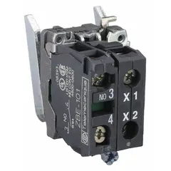 SCHNEIDER ELECTRIC Lamp Module and Contact Block: 22 mm Panel Mounting Size, 1NO, Incandescent (MPN ZB4BW061). Key specifications — Brand: SCHNEIDER; Compatible with Series: XB4; Includes Bulb: No Bulb Included; Lamp Module Voltage: ≤ 250V AC/DC.