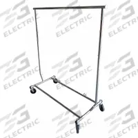 APPROVED VENDOR Garment Rack: Rod Design (No ) Hooks, 1 Rod Rods, 65 in Overall Ht, 74 in Overall Wd (MPN 5CHV8). Key specifications — Color: Gray; Finish: Chrome; Material: Steel; Foot Type: Casters.