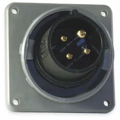 HUBBELL Pin and Sleeve Inlet: Black, 600V AC, Three Phase, 20 A, 3 Pole, 4 Wire, IEC Grounding (MPN HBL420B5W). Key specifications — Brand: HUBBELL.