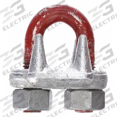 CROSBY Wire Rope U-Bolt Clip: 1/8 in Compatible Rope Dia, 3 1/4 in Rope Turnback Lg, Steel, Forged (MPN 1010015). Key specifications — Fabrication: Forged; Color: Red; Material: Steel; Brand: CROSBY.
