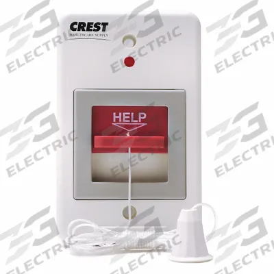CREST HEALTHCARE SUPPLY Pullcord Station: 2 3/4 in Overall Wd, 24V DC - Call Stations