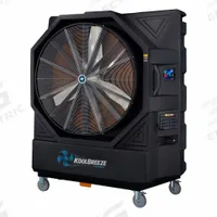 KWIKOOL Portable Evaporative Cooler: 8,400 sq ft – 1,292 sq ft, 6-20P, 220V AC, 28,252 cfm Airflow (MPN KB280X2). Key specifications — attr1152013: Variable; attr1151993: KWIKOOL.