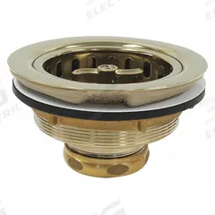 PERFECT PUTTY Strainer: Brass, Brass, 2 1/2 in Overall Ht, 4 1/2 in Overall Dia, Threaded (MPN 59-3226). Key specifications — Product Type: Sink Drain; Brand: PERFECT PUTTY; Finish: Brass; Material: Brass; Includes: Tailpiece Washer.