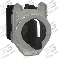SCHNEIDER Selector Switch: 30 mm Panel Mounting Size, 3 Positions, Short Lever, 2NO, Metallic (MPN XB4FD33). Key specifications — AC Contact Rating: 3 A @ 240 V; Action: Maintained/Maintained/Maintained; Cam: No Cam Included; DC Contact Rating: 0.27 A @ 250 V; Hazardous Location Specification: Not Rated; Operator Head Material: Plastic; Operator Head Type: Short-Handled Knob; Operator Illumination: Non-Illuminated.
