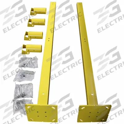 EDGESAFE SAFETY RAILING Safety Handrail: Toe Board Not Included, 6 in x 6 in, 8 ft Overall Lg - Handrail Posts for Modular Handrail Systems