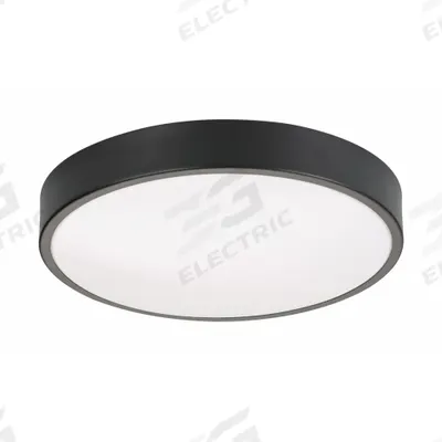 AFX INC. Flush Mount: 11 5/8 in Dia, Black, 3 in Ht, 1,800 lm, 3000K/3500K/4000K - Octavia Flush-Mount Lights