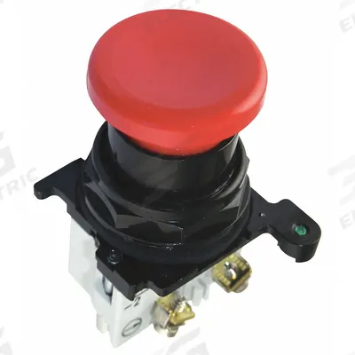 EATON Mushroom Head Push Button: Non-Illuminated, Mushroom Head Profile, Metallic - Mushroom-Head Push Buttons