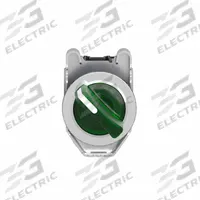 SCHNEIDER Selector Switch: 30 mm Panel Mounting Size, 2 Positions, Short Lever, 1NO/1NC, Metallic (MPN XB4FK123G5). Key specifications — AC Contact Rating: 6 A @ 120 V; Action: Maintained/Maintained; Cam: No Cam Included; DC Contact Rating: 0.27 A @ 250 V; Hazardous Location Specification: Not Rated; Operator Head Material: Plastic; Operator Head Type: Short-Handled Knob; Operator Illumination: Illuminated.