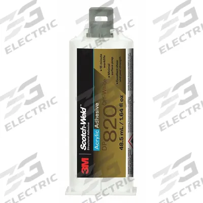 3M Acrylic Adhesive: DP820, Ambient Cured, 48.5 mL, Dual-Cartridge, Light Yellow - Acrylic Dual Cartridges for Two-Part Applicators
