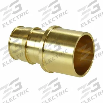 UPONOR Barbed Fitting Adapter: 3 in ID x 3 in Pipe Size, Barbed x Cup, Brass/Copper - Expansion Brass Barbed Tube Fittings