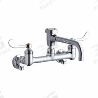 ELKAY Handle-Operated Faucet: Wall, Centerset, Brass, Chrome Plated, 4 gpm Flow Rate, Single Bend (MPN LK940VS07T4S). Key specifications — Color/Finish: Chrome Plated; Series: Elkay®; Includes: Shut-off.