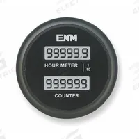 ENM Digital Counter/Timer: Hour Meters, Front Panel Mounting, 8 V DC – 32 V DC, ISO 2000/ISO 9001 (MPN T39AC). Key specifications — Features: Operate Both Displays Independently or in Parallel; Mounting Style: Panel; Product Type: Hour Meter/Counter; Standards: ISO 2000; Brand: ENM; Manufacturer Part Number: T39AC.