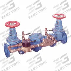 WATTS Double Check Detector Assembly: For Water Media, Low Health Hazard, 33°F 110°F, Cast Iron, CFM (MPN 007DCDAOSY-CFM). Key specifications — Body Material: Cast Iron; Flowmeter UOM: CFM; Connection Type: Swivel Joint.