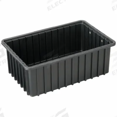 LEWISBINS Divider Box: 0.4 cu ft, 16 1/2 in x 10 7/8 in x 6 in, Lid Not Included - Plastic ESD Static-Control Divider Boxes