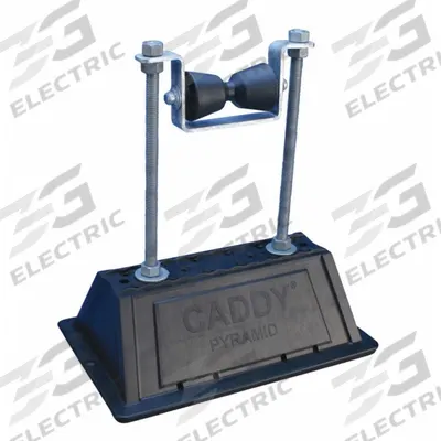 NVENT ERICO Rooftop Support: Polyethylene/Polypropylene/Steel Base - Support Blocks with Roller