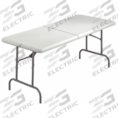 ABILITY ONE Folding Table: Rectangle Table Shape, Platinum Tabletop, 30 in Dp, 72 in Wd - Bi-Fold Folding Tables