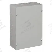 HOFFMAN Enclosure: Steel, 18 in x 12 in x 4 in, NEMA 1, Solid Cover, Screw On, Included, Painted (MPN ASE18X12X4). Key specifications — Brand: HOFFMAN; Closure Method: Screws; Knockouts: Included.