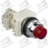 SCHNEIDER Illuminated Push Button: Illuminated, Extended Profile, Metallic, 30 mm, SPDT (MPN 9001K2L38LRRH13). Key specifications — Brand: SCHNEIDER; Action: Momentary; Series: 9001K; Push Button Material Type: Metallic.