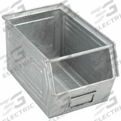 SSI SCHAEFER Stacking Bin: 8 in x 14 in x 8 in, Silver, Label Holder Not Included, Stacking Capable (MPN 147.140808GV1). Key specifications — Electrostatic Discharge: Not Electrostatic Discharge Conductive; Brand: SSI SCHAEFER; % Recycled Content: 0%.