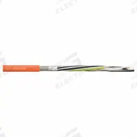 CHAINFLEX Servo Motor Cable: (4) 16 AWG (1.5)/Pr 16 AWG (1.5), Orange, PVC Jacket, 1,000 V Volt (MPN CF887-15150201). Key specifications — Conductor Grouping: (4) 16 AWG/Pair 16 AWG; Includes Ground: Yes; Overall Length: Order by the Foot; Minimum Bend Radius Factor - Fixed: 8 x OD; Minimum Bend Radius Factor - Flexible: 12 x OD; Brand: CHAINFLEX.