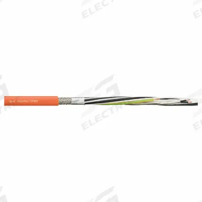CHAINFLEX Servo Motor Cable: (4) 16 AWG (1.5)/Pr 16 AWG (1.5), Orange, PVC Jacket - Servo Motor Power Cables