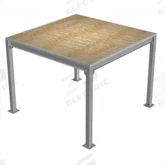 PORTA-KING Platform Mezzanine: 8 ft x 12 ft x 9 ft, Unassembled, 96 sq ft, OSB (MPN PK-812). Key specifications — Deck Material: OSB; Brand: PORTA-KING.