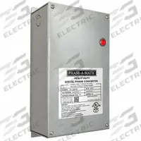 PHASE-A-MATIC Phase Converter: Static, Single, Three, 230V AC, 15 A Input Current (MPN UL-300HD). Key specifications — Output Phase AC: Three; Brand: PHASE-A-MATIC; Input Phase AC: Single; Operating Voltage: 230V AC.