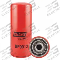 BALDWIN FILTERS Fuel Filter: Spin-On, 3 11/16 in Outside Dia, 1-12 Thread Size, Cellulose, Cim-Tek (MPN BF9913). Key specifications — attr1137520: BF9913; attr434022: BALDWIN FILTERS; attr427730: Cellulose; attr427731: Water Absorbent Media; attr1017112: Trucks; attr1017113: Cim-Tek.