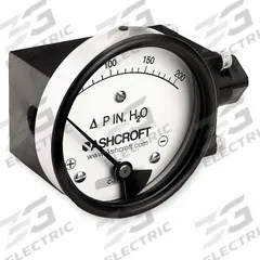 ASHCROFT Differential Pressure Gauge: In-Line, 1/4 in NPT Female, 1132, 3 1/2 in Dial, Aluminum (MPN 351132FD25SXCYLM200IWD). Key specifications — Sensor Type: Diaphragm; Series: 1132; Housing Material: Aluminum; Certificate of Calibration: Not Included.