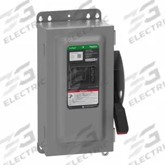 SCHNEIDER Safety Switch: Non-Fusible, 60 A, Three Phase, 600V AC/DC, Galvanized Steel, Indoor (MPN VHU362AWKGL). Key specifications — attr867131: SCHNEIDER.