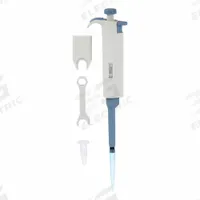 DLAB Single-Channel Pipettor: 1 Channels, 500 ul Capacity - Max, Manual Fixed Volume, 0.3% Accuracy (MPN 61TA40). Key specifications — Color: Light Gray; Brand: DLAB; Pipetter Type: Manual Fixed Volume; Product Type: Single-Channel Pipettor.