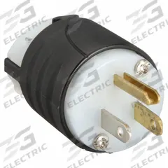 LEGRAND Straight Blade Plug: 5-15P, 125V AC, 15 A, 2 Pole, 3 Blade, Black/White (MPN PS5266XGCM)