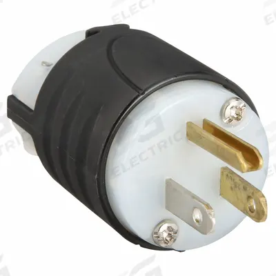 LEGRAND Straight Blade Plug: 5-15P, 125V AC, 15 A, 2 Pole, 3 Blade, Black/White (MPN PS5266XGCM) - Status-Indicating Plugs
