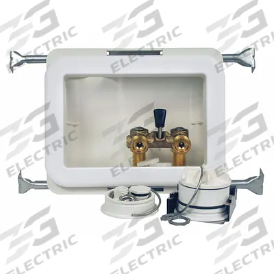 OATEY Outlet Box: PEX F1960, 1/4 in Turn, Adj, 8.33 in Box Wd - Washing Machine Supply Valve Outlet Boxes