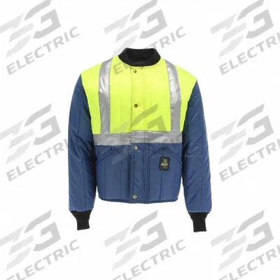REFRIGIWEAR Jacket: Jacket, Men's, S, Lime/Navy, Regular, Insulated for Cold Conditions - Men's Jackets & Coats