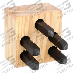 YOUNG BROS. STAMP WORKS Hand Stamp Kit: Symbol Set, 1/8 in Character Ht, 2 1/2 in Shank Lg, Steel (MPN 03053). Key specifications — Brand: YOUNG BROS. STAMP WORKS; Characters Included: Star; Material: Steel.