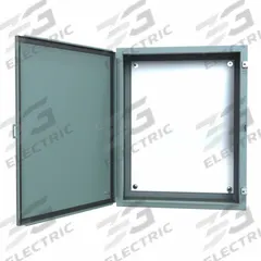 HAMMOND Electrical Enclosure: Steel, 30 in x 24 in x 10 in, NEMA 12/13, w/Panel, Solid Cover, Hinged (MPN 1418K10). Key specifications — Brand: HAMMOND; Closure Method: Clamps; Knockouts: Not Included.