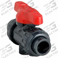 ASAHI Manual Two-Way Ball Valve: 1/2 in, PVC, Straight, 150 psi Max. Pressure (CWP), One-Piece, Tee (MPN 1605005). Key specifications — Brand: ASAHI; Handle: Tee.