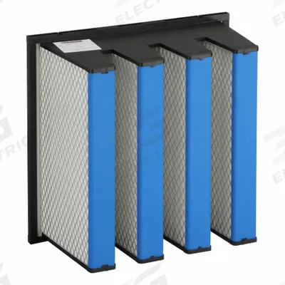 GRAINGER V-Bank Air Filter: 24 in x 24 in x 12 in, Fiberglass, Single Header - MERV 14 V-Bank Air Filters